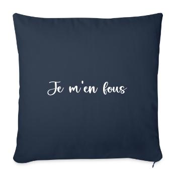 J'men fou - Housse de coussin décorative 45 x 45 cm - bleu marine - Devant