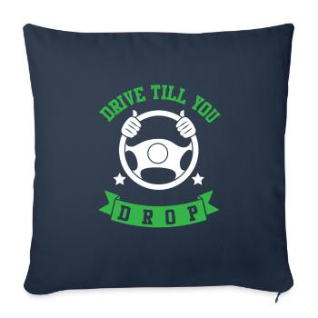 Devis camionneur camion - Housse de coussin décorative 45 x 45 cm - bleu marine - Devant