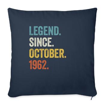 Légende Depuis octobre 1962 60e anniversaire - Housse de coussin décorative 45 x 45 cm - bleu marine - Devant