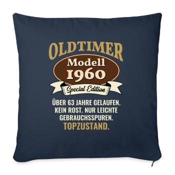 63 years oldtimer model 1960 63rd birthday - Sofa pillowcase 17,3'' x 17,3'' (45 x 45 cm) - navy - Front