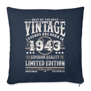 Legends are born in 1943 - Sofa pillowcase 17,3'' x 17,3'' (45 x 45 cm) - navy - Front