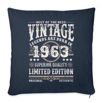 Legends are born in 1963 - Sofa pillowcase 17,3'' x 17,3'' (45 x 45 cm) - navy - Front
