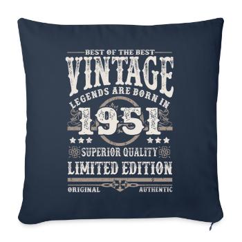 Legends are born in 1951 - Sofa pillowcase 17,3'' x 17,3'' (45 x 45 cm) - navy - Front