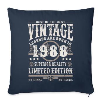 Legends are born in 1988 - Sofa pillowcase 17,3'' x 17,3'' (45 x 45 cm) - navy - Front