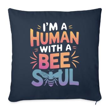abeille abeille apicultrice abeille abeille - Housse de coussin décorative 45 x 45 cm - bleu marine - Devant