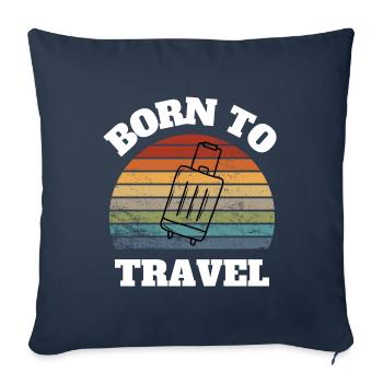 Vacances de voyage - Housse de coussin décorative 45 x 45 cm - bleu marine - Devant