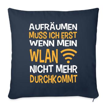 WLAN Aufräumen - Sofakissenbezug 45 x 45 cm - Navy - Vorne
