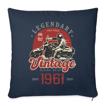 1961 anniversary motorcycle biker vintage 61 years - Sofa pillowcase 17,3'' x 17,3'' (45 x 45 cm) - navy - Front
