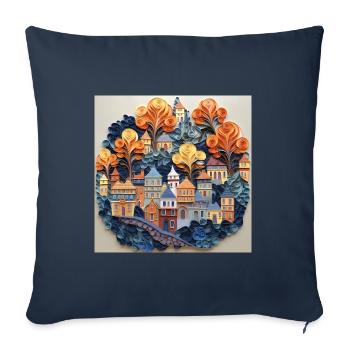 Papier Stadt - Sofakissenbezug 45 x 45 cm - Navy - Vorne
