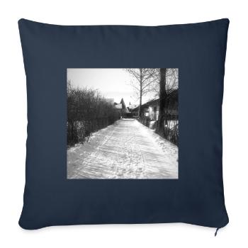 Mit Schnee bedeckter Weg - Sofakissenbezug 45 x 45 cm - Navy - Vorne