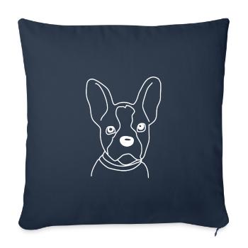 Boston Terrier - Sofakissenbezug 45 x 45 cm - Navy - Vorne