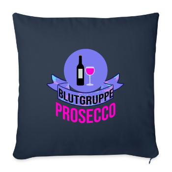 Team Prosecco, Blutgruppe Prosecco - Sofakissenbezug 45 x 45 cm - Navy - Vorne