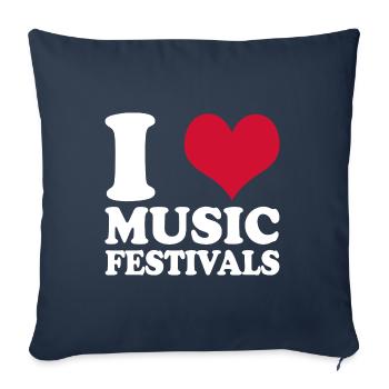 I Love Music Festivals - Sofa pillowcase 17,3'' x 17,3'' (45 x 45 cm) - navy - Front