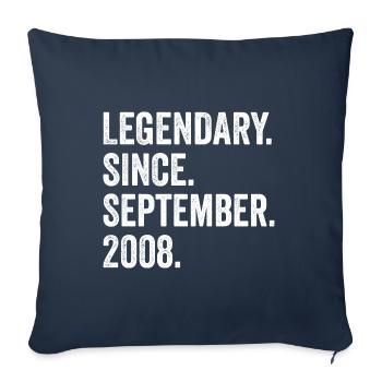 Legendary Since September 2008 14. Geburtstag - Sofakissenbezug 45 x 45 cm - Navy - Vorne