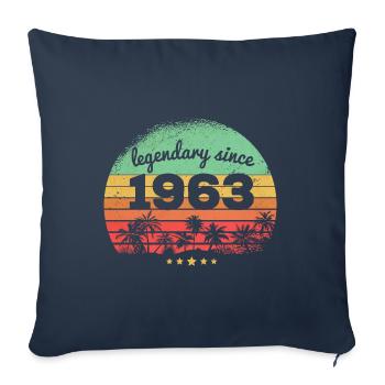 Légendaire depuis 1963 60e anniversaire - Housse de coussin décorative 45 x 45 cm - bleu marine - Devant