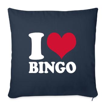 Bingospiel Bingospieler I Love Bingo - Sofakissenbezug 45 x 45 cm - Navy - Vorne