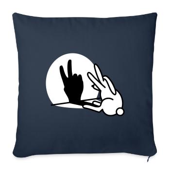 Lapins Ombre Main Deux 2 ans D’anniversaire V - Housse de coussin décorative 45 x 45 cm - bleu marine - Devant
