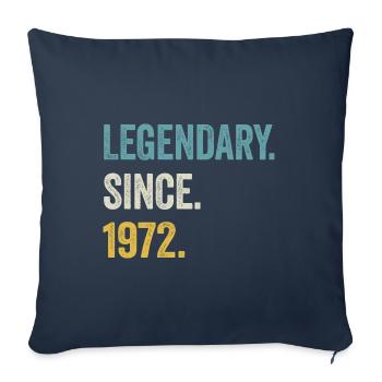 52e anniversaire 52 ans de légende depuis 1972 - Housse de coussin décorative 45 x 45 cm - bleu marine - Devant