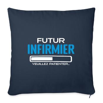 Futur Infirmier Idée Cadeau Infirmier - Housse de coussin décorative 45 x 45 cm - bleu marine - Devant