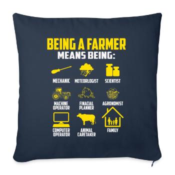 Farmer Family Animal Agriculture Mechanics Trak - Sofa pillowcase 17,3'' x 17,3'' (45 x 45 cm) - navy - Front