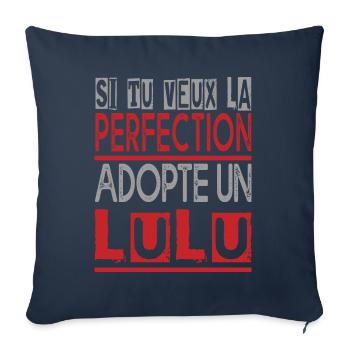Si tu veux la perfection adopte Lulu Lucas Lucien - Housse de coussin décorative 45 x 45 cm - bleu marine - Devant
