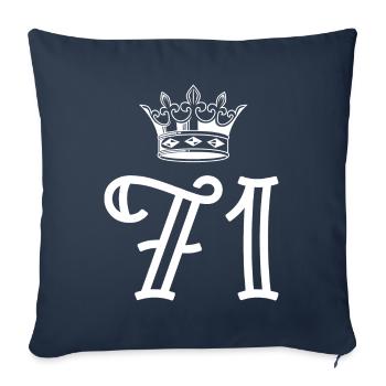 71 Number crown - Sofa pillowcase 17,3'' x 17,3'' (45 x 45 cm) - navy - Front