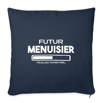 Futur Menuisier - Idée de Cadeau Menuisier - Housse de coussin décorative 45 x 45 cm - bleu marine - Devant