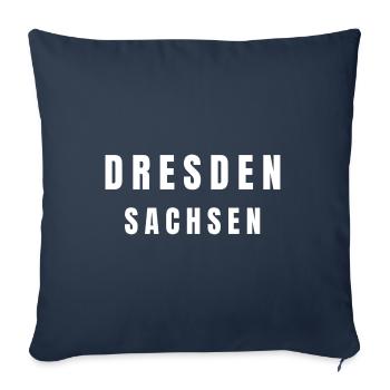 Dresde Saxe - Housse de coussin décorative 45 x 45 cm - bleu marine - Devant