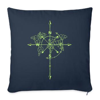 boussole - Housse de coussin décorative 45 x 45 cm - bleu marine - Devant