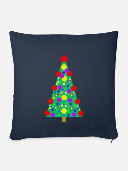 Weihnachtsbaum - Sofakissenbezug 45 x 45 cm - Navy