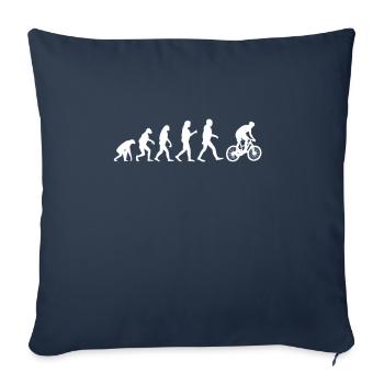 Cadeau cycliste drôle évolution de vélo - Housse de coussin décorative 45 x 45 cm - bleu marine - Devant