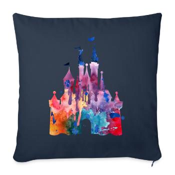 Watercolor Princess Castle - Sofa pillowcase 17,3'' x 17,3'' (45 x 45 cm) - navy - Front