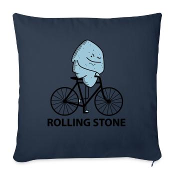 Rolling Stone (b) - Sofa pillowcase 17,3'' x 17,3'' (45 x 45 cm) - navy - Front