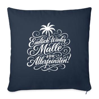 Endlich Malle Spruch Urlaub - Sofakissenbezug 45 x 45 cm - Navy - Vorne