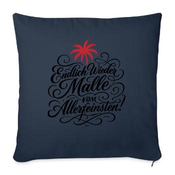 Endlich Malle Spruch Urlaub - Sofakissenbezug 45 x 45 cm - Navy - Vorne