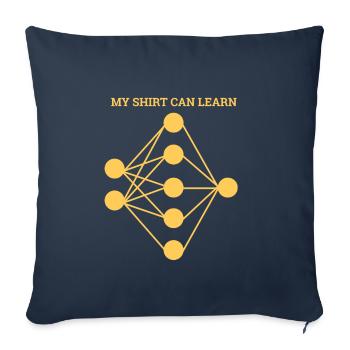 « My shirt can learn » | Programmeurs, développeurs - Housse de coussin décorative 45 x 45 cm - bleu marine - Devant