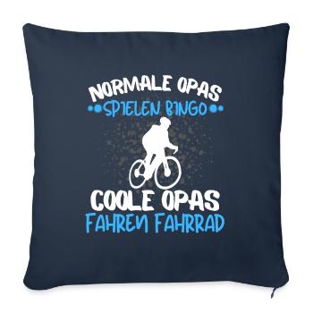 COOLE OPAS FAHREN FAHRRAD! RADFAHR RENTNER ON TOUR - Sofakissenbezug 45 x 45 cm - Navy - Vorne