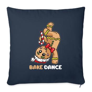 Bake Dance Gingerbread Man Breakdance Noël - Housse de coussin décorative 45 x 45 cm - bleu marine - Devant