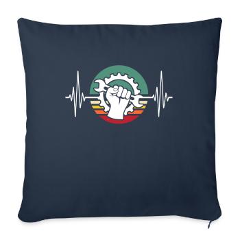 Machinist ECG Machine Operator HeartLine - Sofa pillowcase 17,3'' x 17,3'' (45 x 45 cm) - navy - Front