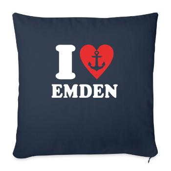 I Love Emden Dear Emdener - Sofa pillowcase 17,3'' x 17,3'' (45 x 45 cm) - navy - Front