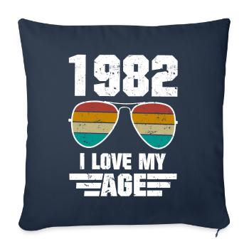 Birthday Retro Glasses 1982 Born Gift - Sofa pillowcase 17,3'' x 17,3'' (45 x 45 cm) - navy - Front