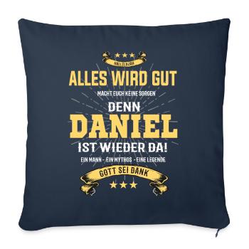 Daniel, alles wird gut T-Shirt - Sofakissenbezug 45 x 45 cm - Navy - Vorne