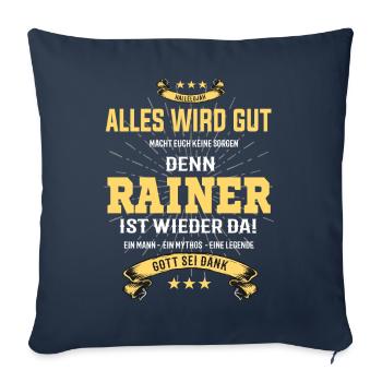 Rainer, tout ira bien T-Shirt - Housse de coussin décorative 45 x 45 cm - bleu marine - Devant