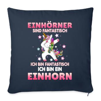Einhörner sind Fantastisch - Sofakissenbezug 45 x 45 cm - Navy - Vorne