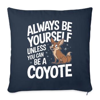 Kojote Tier Lustig - Sofakissenbezug 45 x 45 cm - Navy - Vorne