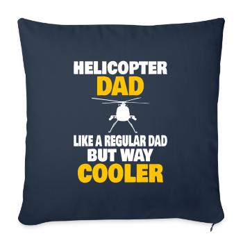 Hélicoptère Pilote Aviation Hélicoptère Papa - Housse de coussin décorative 45 x 45 cm - bleu marine - Devant