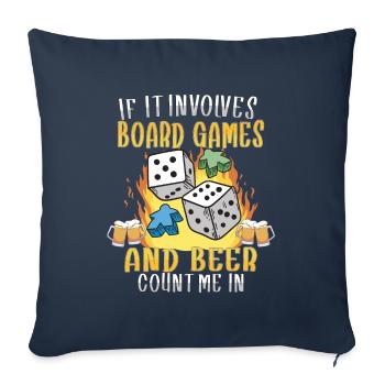 Board Games Beer Board Gamer Board Games & Beer - Sofa pillowcase 17,3'' x 17,3'' (45 x 45 cm) - navy - Front