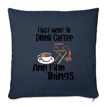 writer producer actor director filmmaker Coffee - Sofa pillowcase 17,3'' x 17,3'' (45 x 45 cm) - navy - Front