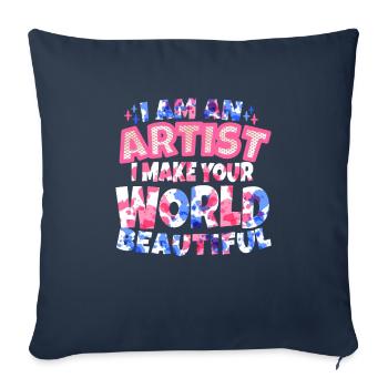 Künstler Malerei Maler Kunstfarbe Kunstlehrer - Sofakissenbezug 45 x 45 cm - Navy - Vorne