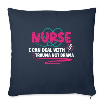 Infirmière Infirmière Infirmière Clinique Paramédicale - Housse de coussin décorative 45 x 45 cm - bleu marine - Devant